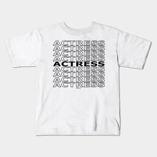 Actress Repeating Text (Black Version) Kids T-Shirt